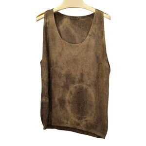 Giorgio Armani Le Collezioni silk HAND DYED One of A Kind ribbed sleevless top M